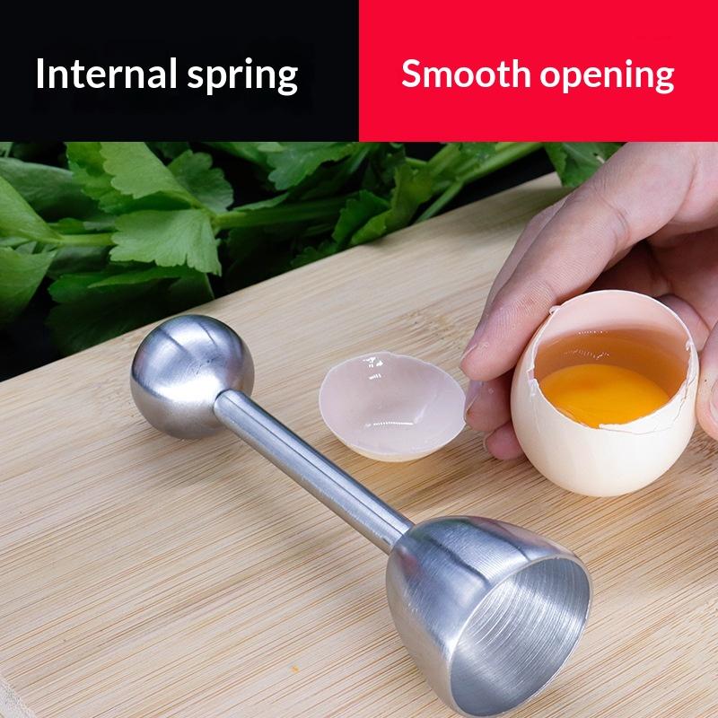 Stainless Steel Egg Topper Cutter Kitchen Tool For Hard Boiled Eggs Shell Removal Precision Eggshell Opener Breakfast Gadge
