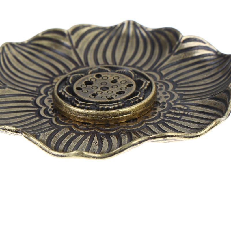 1Pcs Home Room Decoration Flower Shaped Metal Incense Burner Craft Ornament For Spa Yoga Meditation Accessories