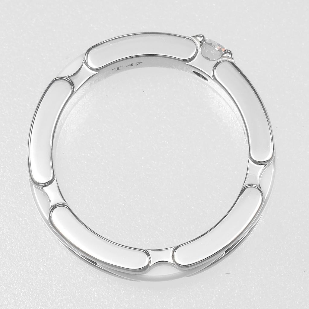 Chanel Anel Ultra Pequeno Ouro Branco K18/diamante/cerâmica #4.1(Tamanho dos EUA) 4,74g Feminino Usado