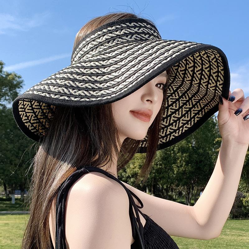 Large brim foldable empty top hat Children's summer outdoor travel UV protection sun protection hat face covering versatile basin hat