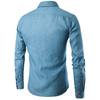 Men Spring Autumn Shirt Solid Color Long Sleeve Single-breasted Versatile Slim Fit Lapel Shirt Top Streetwear