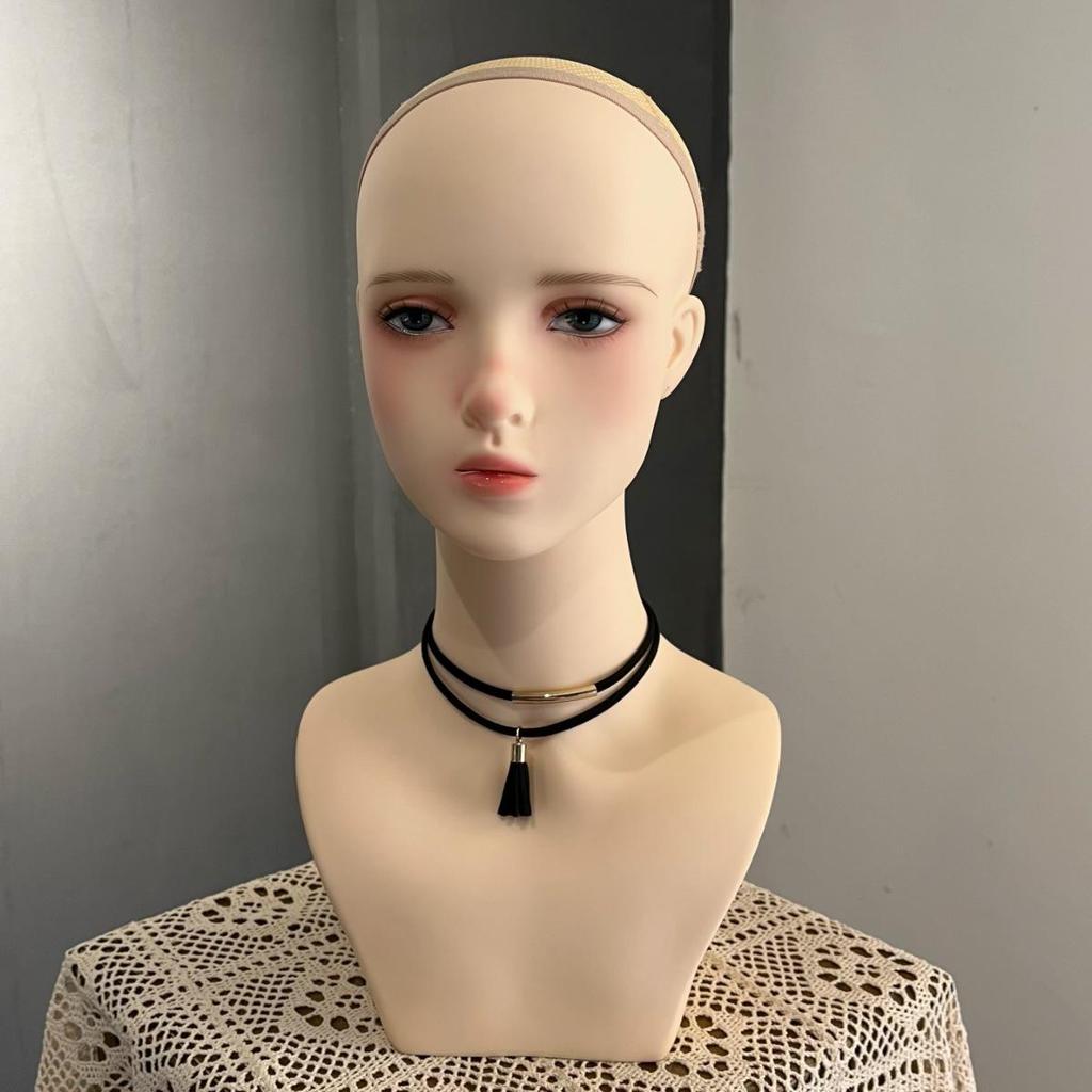Anime Cosplay Wig Mannequin Head for Jewelry, Earrings, Hats, and Hair Styling Display