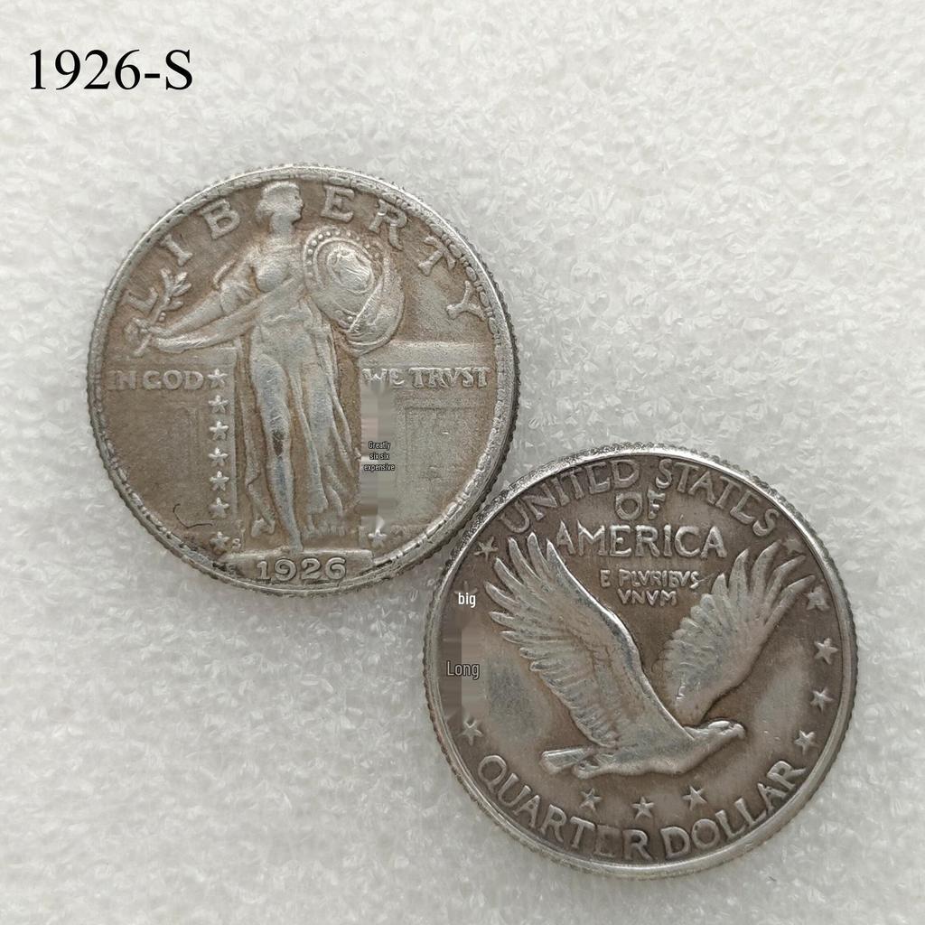 Antique American Liberty 25 Cents Coin, 1916-1930, Optional Brass or Silver Plated