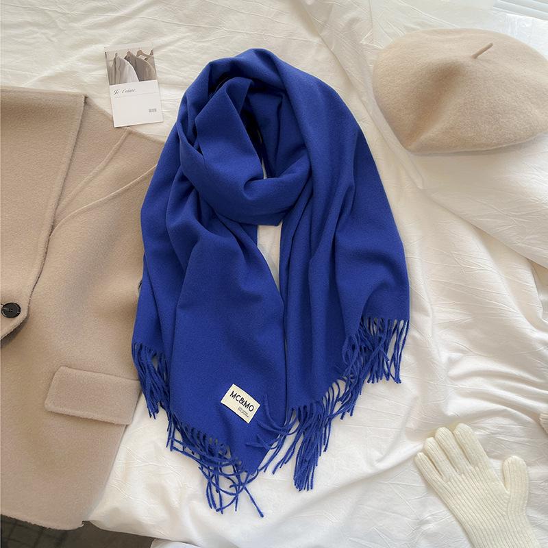 2024 Soft Imitation Cashmere Scarf: Women's Autumn-Winter Korean Style Warm Neck Warmer - Couple's Cold Protection Long Shawl.