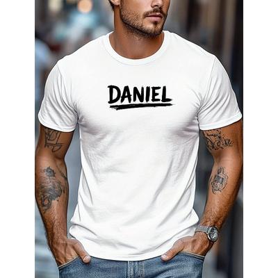 Men's Daniel Name T-Shirt - Maroon Casual Summer Tee, Round Neck Everyday Shirt for Birthdays & Gifts - Lightweight Breathable Top for Adult Men