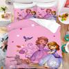 Princess Cartoon Print Dekbedovertrek Set, Ritssluiting Gezellig Huis Beddengoed, Perfect Cadeau Voor Meisjes Kinderen Slaapkamer