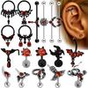 Stainless Steel Red Zircon Septum Clicker Evil Ear Tragus Helix Earring Lip Ring Nipple Ring Industrial Piercing Body Jewelry 4