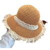 2024 Women's French Straw Hat: Breathable Lace Floral Sun Protection Beach Hat
