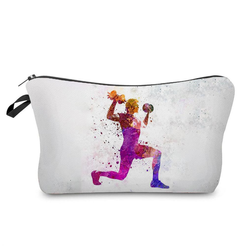 Women Gymnastics Print Cosmetic Bag Toiletries Organize Travel Storage Case KTB
