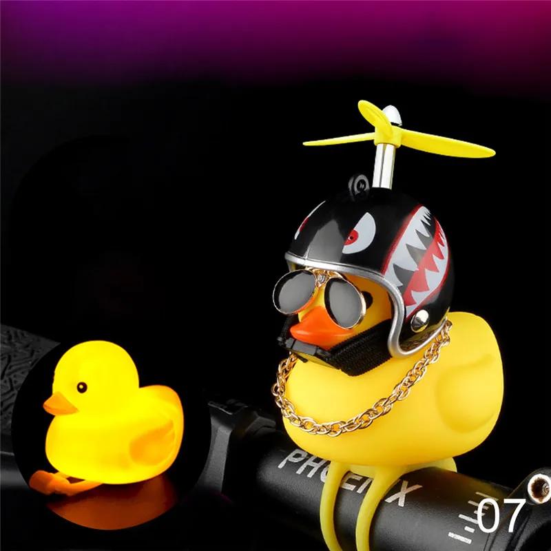 Luminous/Normal Airscrew Helmet Standing Duck Broken Wind Small Yellow Duck Bike Motor Riding Cycling Lights Bicycle Accessories