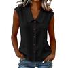 Women Elegant Commuter Sleeveless Button Cardigan Top, Fashion Blouse for Summer