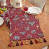 New American Retro Table Runner 33x183 Cm Polyester Table Dust Cover Pastoral Style Flower Sideboard Cover New Year