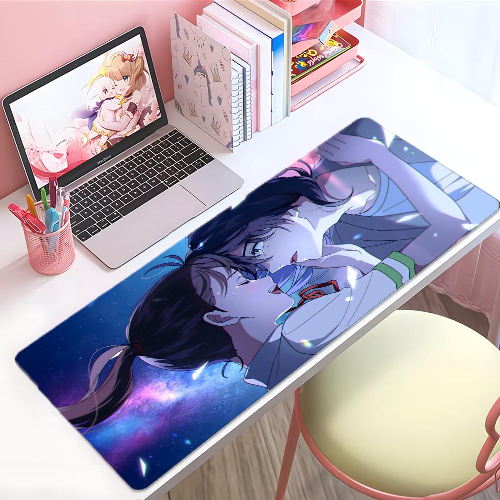 Beautiful Romantic Movie SSuzume Mouse Pad Large Thick Desk Pad Stitched Edges Gaming Mouse Mat For Pc