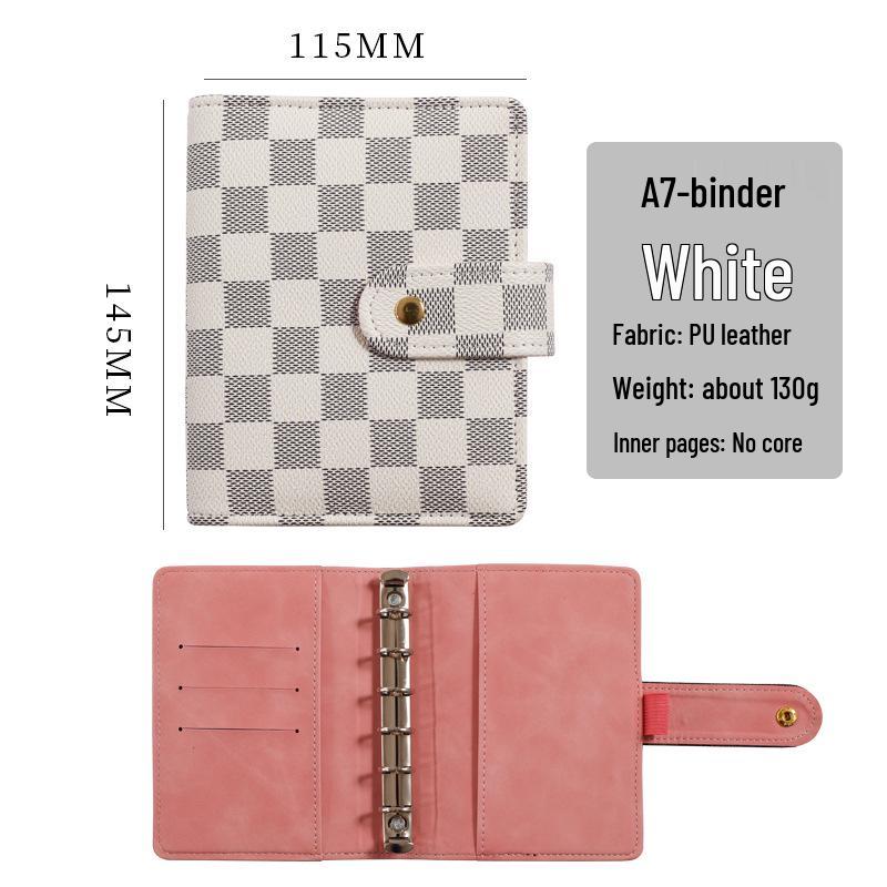 Authentic Cross Pattern A5 Notebook, Loose-Leaf A7 Checkered Planner, A6 Leather Notebook with Horizontal Ruled Pages