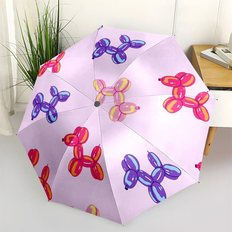1pc Balloon Dog Pattern Umbrella with Plastic Handle,Vibrant Cartoon Pattern,Multi-functional UmbrellaPT368