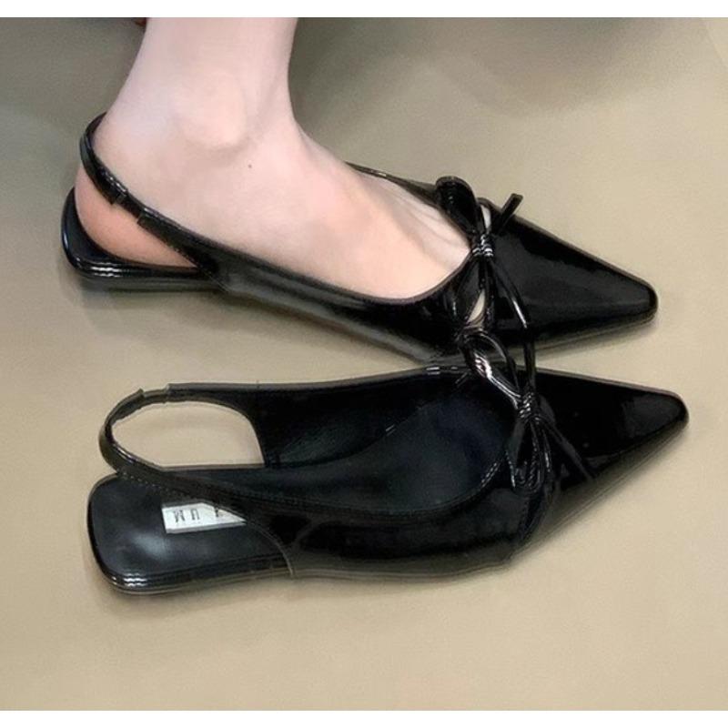 Fashion New Style Women's Sandals with Anti Slip Slim Heel Close Toes Elastic Band Bow Outdoor Black/White Fashion Sandals Zapatos Mujer