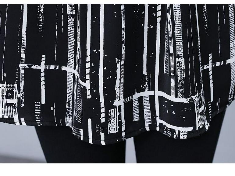 2024 Spring/Summer Chic Chiffon Shirt - Plus Size, Loose Fit, Three-Quarter Sleeves for Middle-Aged Women