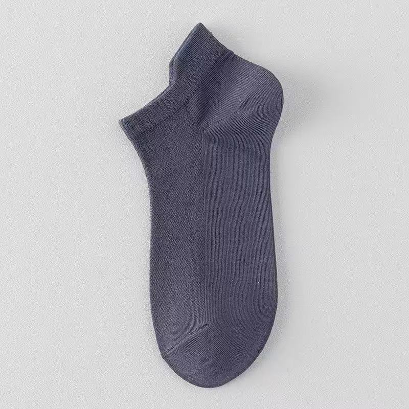 Men's Summer Cotton 10A Anti Bacterial Anti Odor Anti Ball Mesh Eye Breathable Boat Socks