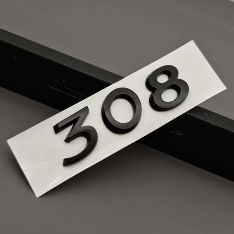 Badge Auto 3D ABS Nuove Lettere 308 Logo Emblema Cromato Nero Adesivo Decalcomania Posteriore Baule Auto Accessori Per Peugeot 308 SW GT Line