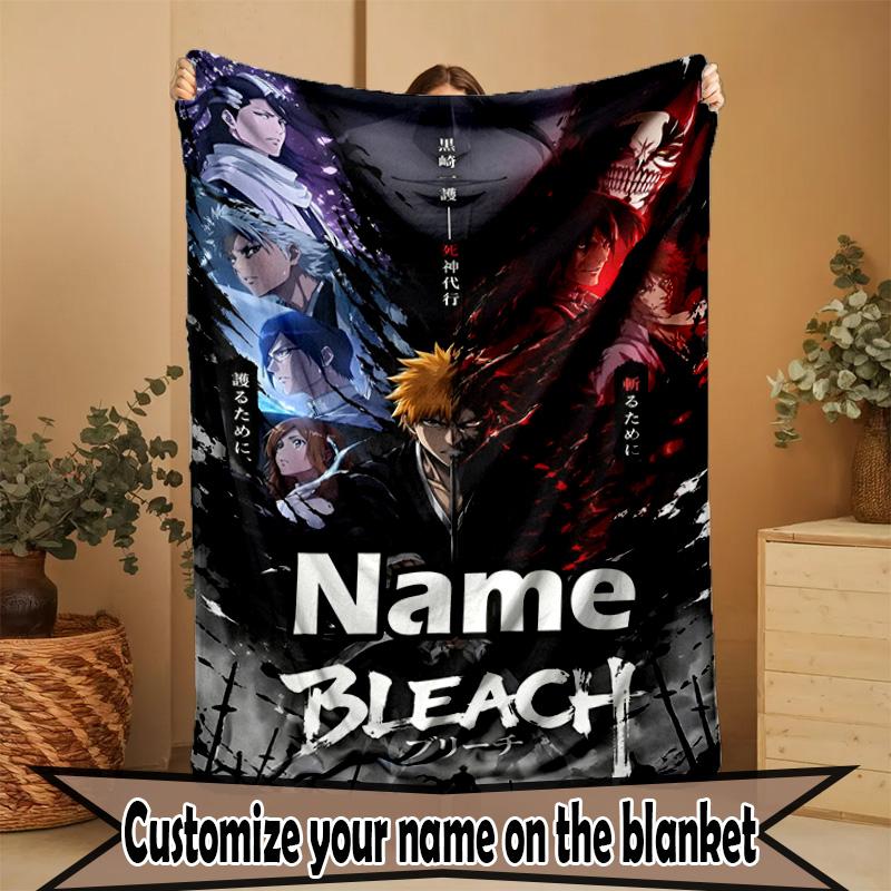 Custom Name Personalized BLEACH Print Blanket, Home Decor, Bedroom, Sofa, Camping, Couch, Gifts for Birthday ChristmasEnthusiasts