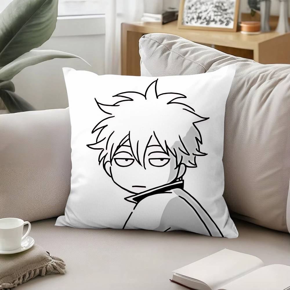 Anime GGintama Pillow Case Pattern Printed Pillowcase For Living Room Sofa Cushion Cover Bedroom Decor