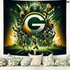 Green Bay Packers Logo Wall Tapestry Aesthetic Wall Hanging Printed Fabric Blanket Decorative Tapestries for Bedroom Living Room Home Decor