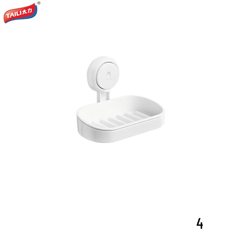 Taili Punch-Free Suction Cup Wall-Mounted Soap Dishes 4-Pack