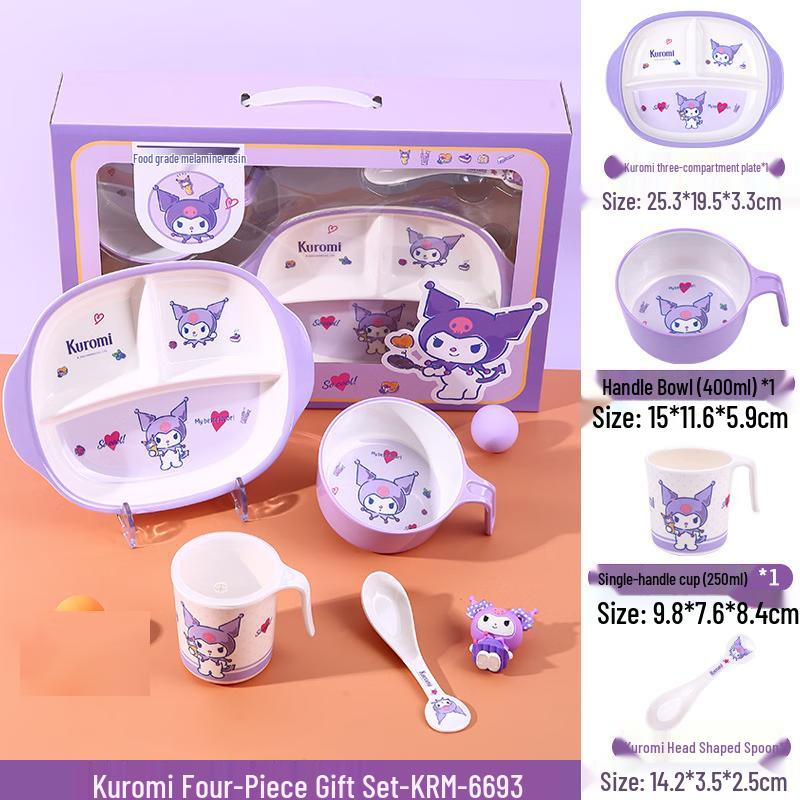 Kuromi Melamine 4-Piece Dinnerware Set