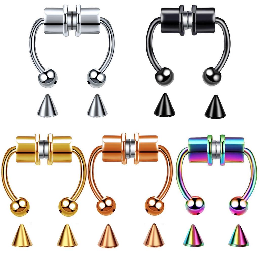 1pcs U Shaped Fake Piercing Nose Ring Alloy Nose Piercing Hoop Septum Rings for Women Body Jewelry Gifts Fashion Magnetic