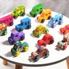 DIY handmade wooden graffiti car, children's colorful painting and coloring model, toy, three-dimensional coloring building bloc