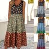 Neues Damen Frühling und Sommer Digital bedrucktes Midilanges Lockeres Freizeitwestenkleid
