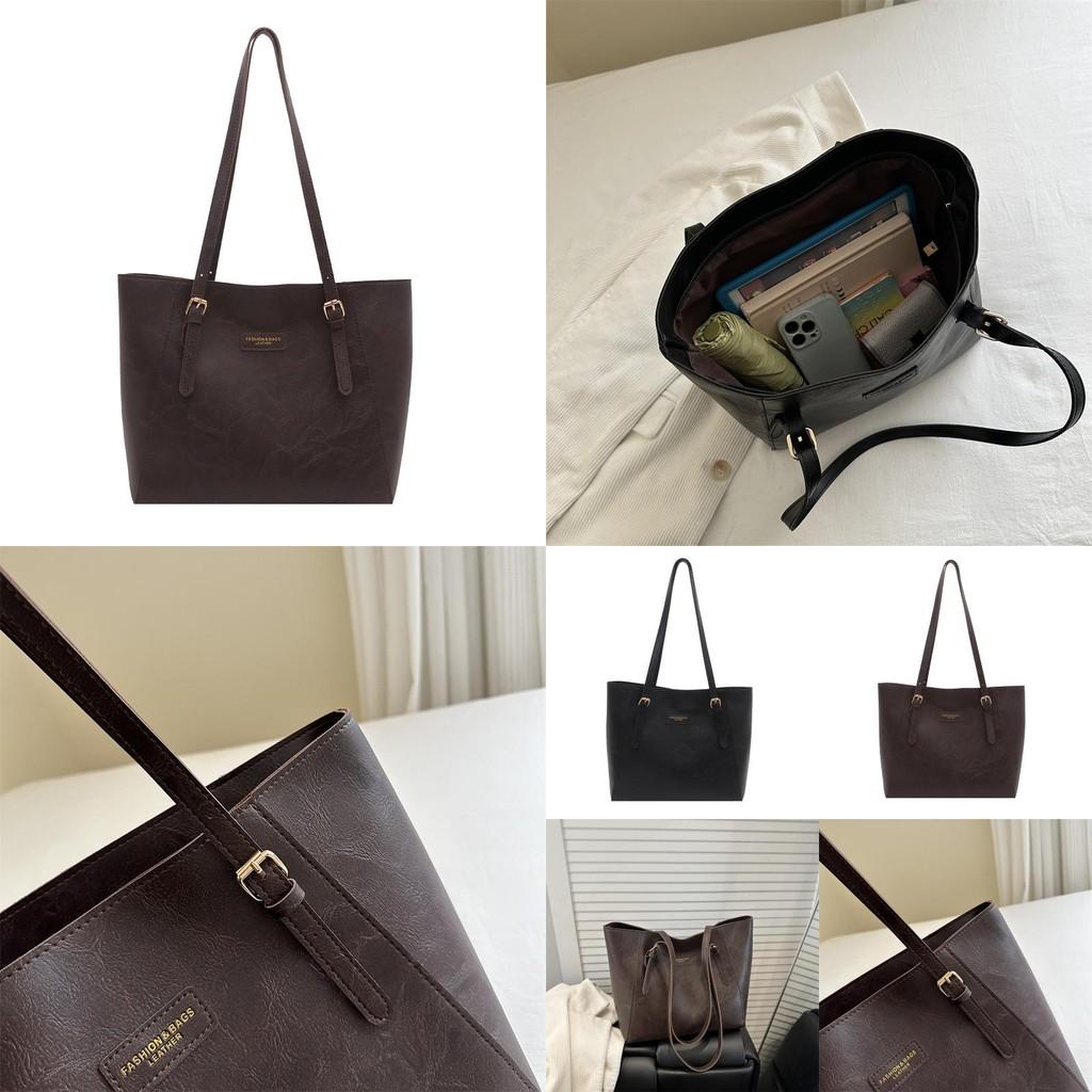 Pu Large Capacity Tote Bag For Women With Letter Print For Daily Use
