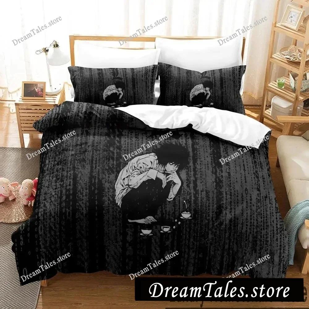Heimtextilien Cartoons Death Note Bezug Bettbezug Kissenbezug Junge Mädchen Polyester Bettwäscheset King Queen Twin Größe Luxuriöses Geschenk