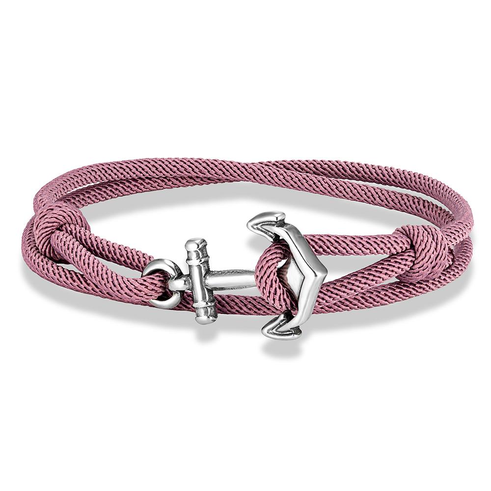 Nautical Men Anchor Bracelet Handmade Adjustable Surfering Rope Braslet Unfading 3mm Thin String Braclet Homme