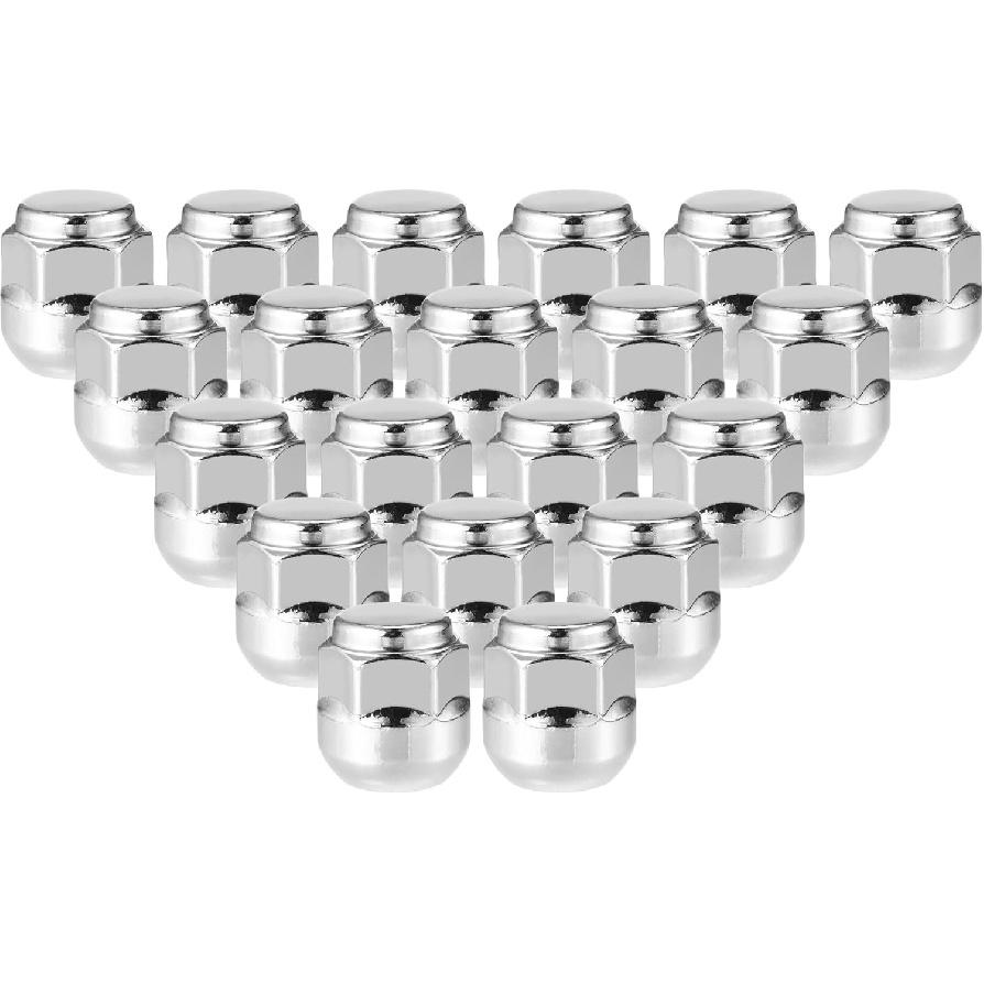 10 Pcs Wheel Lug Nuts Compatible for Honda Odyssey for Honda Pilot, Durable Chorme Plated M14x1.5 Carbon Steel Silver Tone Tire Lugnuts