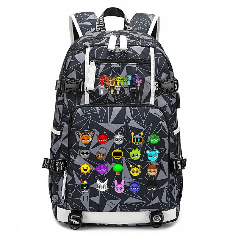 Student Schoolbag Creative Game Music Box Cartoon Weekly Printing Lace Lightweight Spine Backpack