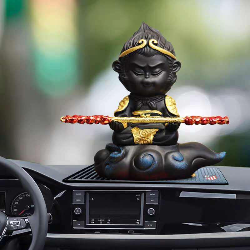 

Sun Wukong Cute Monkey Car Interior Ornament - Creative Center Console Accessory for Men