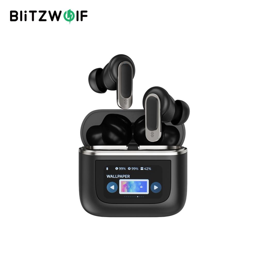 

BlitzWolf BW-FYE16 Светодиодный экран TWS Наушники Bluetooth Наушники Цветной сенсорный экран Активное шумоподавление Срок службы батареи 32 часа 3D Пространственный звук HD-вызовы чёрный
