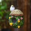 Hanging Bird House Decorative Cute Cage for Bird Outdoor Resin Bird House Hanging   Ornament Bird Box Figurine For Cockatoo NaMacaw Parakeet Finche