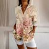 Womens Button Down Shirt  Long Sleeve Shirts For Women Print Graphic  Blouse Top
