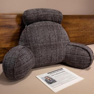 Corduroy Reading Study Pillow Bed Wedge with Arms Bolster Back Support Lumbar for Sofa Office Chair Decorative Pillow