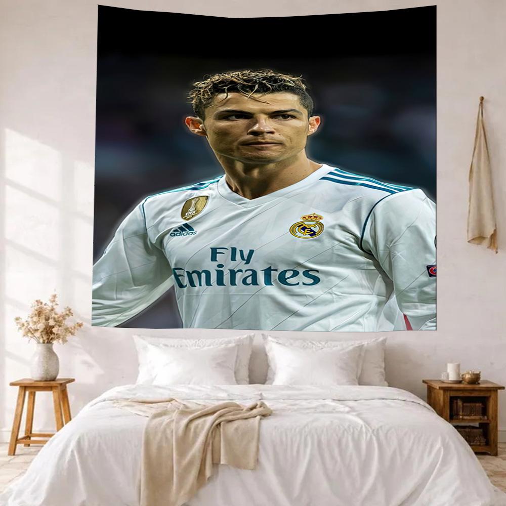 Cristiano Ronaldo Nástěnná dekorace Gobelín Umění Pro památku mazlíčka Narozeniny Svatba Pozadí pro párty Rodinný dárek