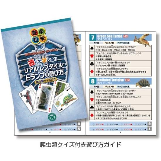 Carolata Real Reptile Playing Cards Animal Reptile Toy Educational Toy Playing Card Game Picture Book Gift Present Christmas (Reptiles/Quiz