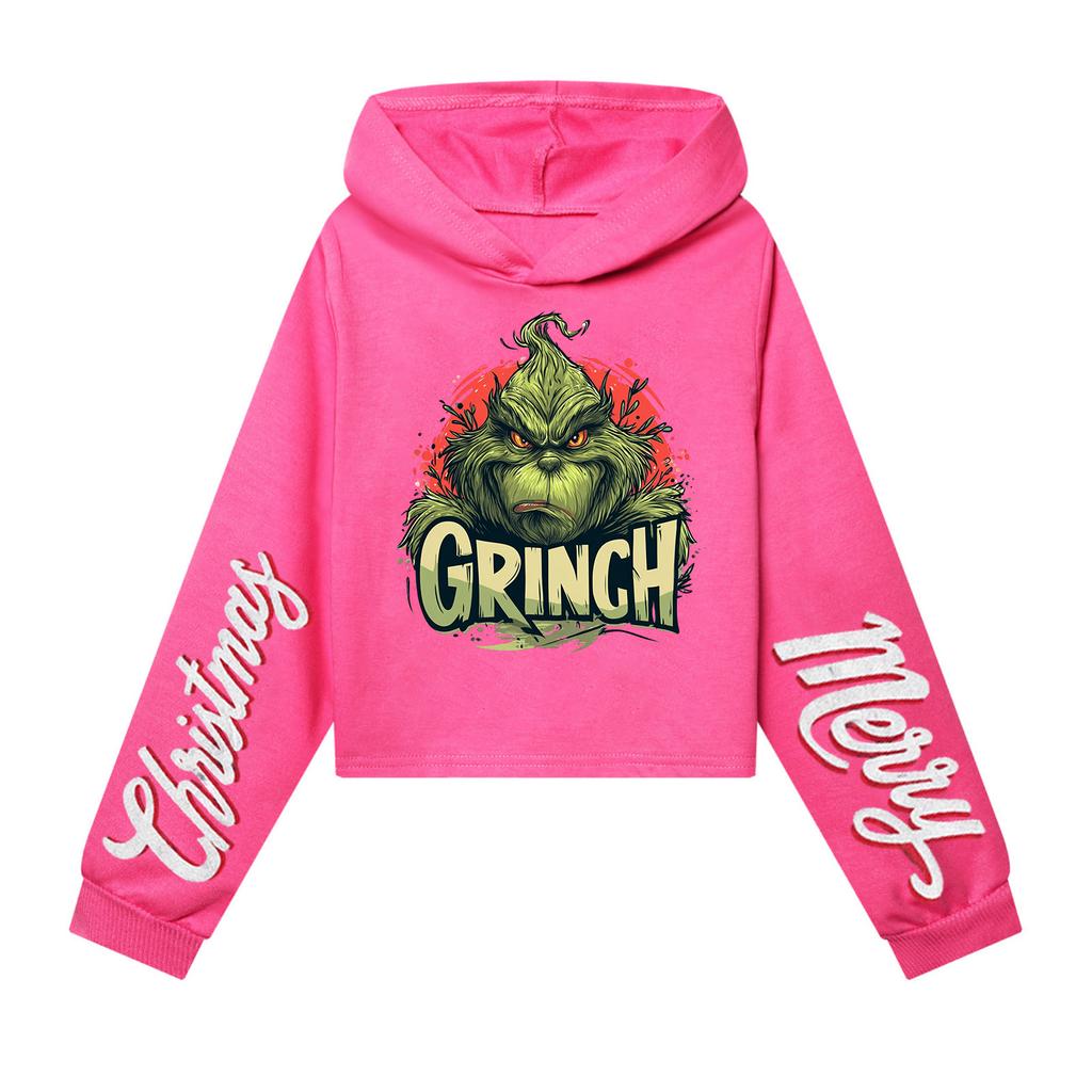 Kids' Casual Fashion Christmas Printed Long Sleeve Hooded Sweatshirt (No Drawstring)