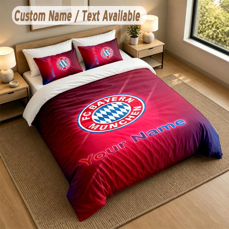 Bedding Set 1 Duvet Cover 2 Pillowcases Bayern Munich Print Soft Bed Linen Bedroom Decor