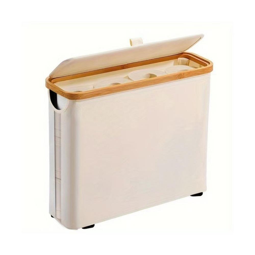 

Folding Toilet Paper Storage Basket Waterproof Visible Tissue Holder for Tissues білий