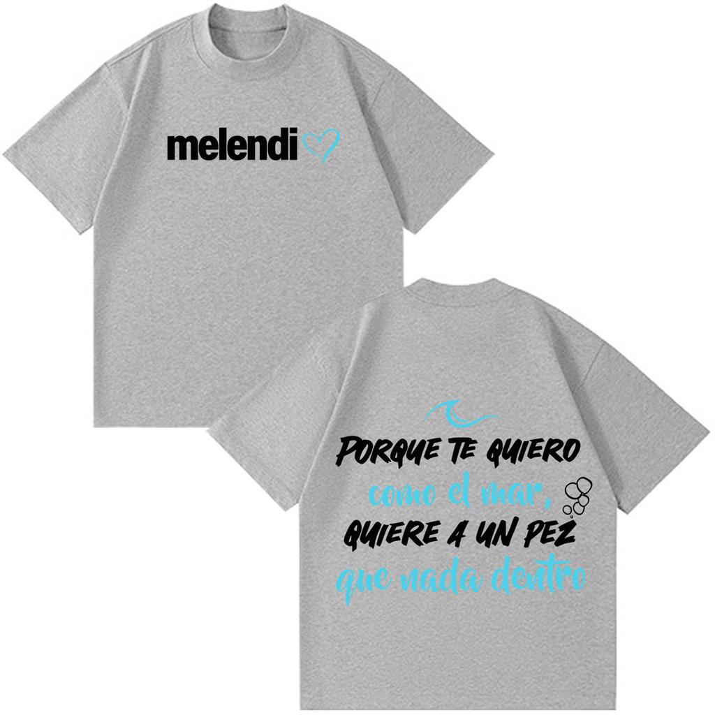 Rapper Melendi Tour Print Merch Tshirt Unisex Unisex Fashion Tshirt Shortsleeved Loose Casual Cotton Oversized Gothic Punk Tshirt
