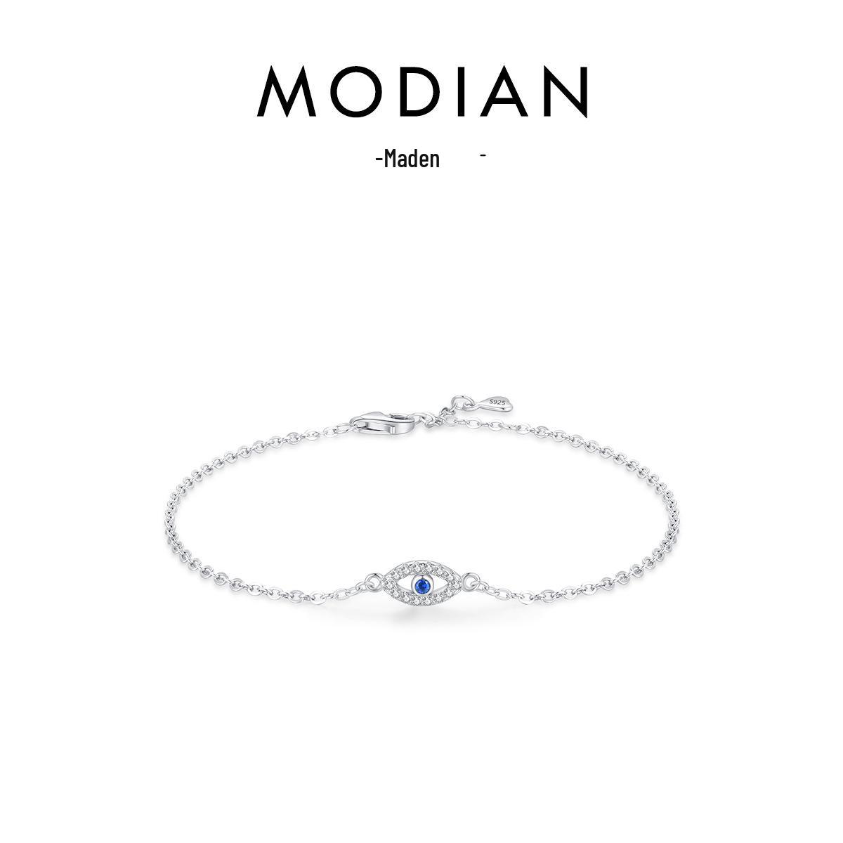 Modian S925 Sterling Silver Devil s Eye Diamond Bracelet for Women - Light Luxury European American Style. 925 Sterling Silver