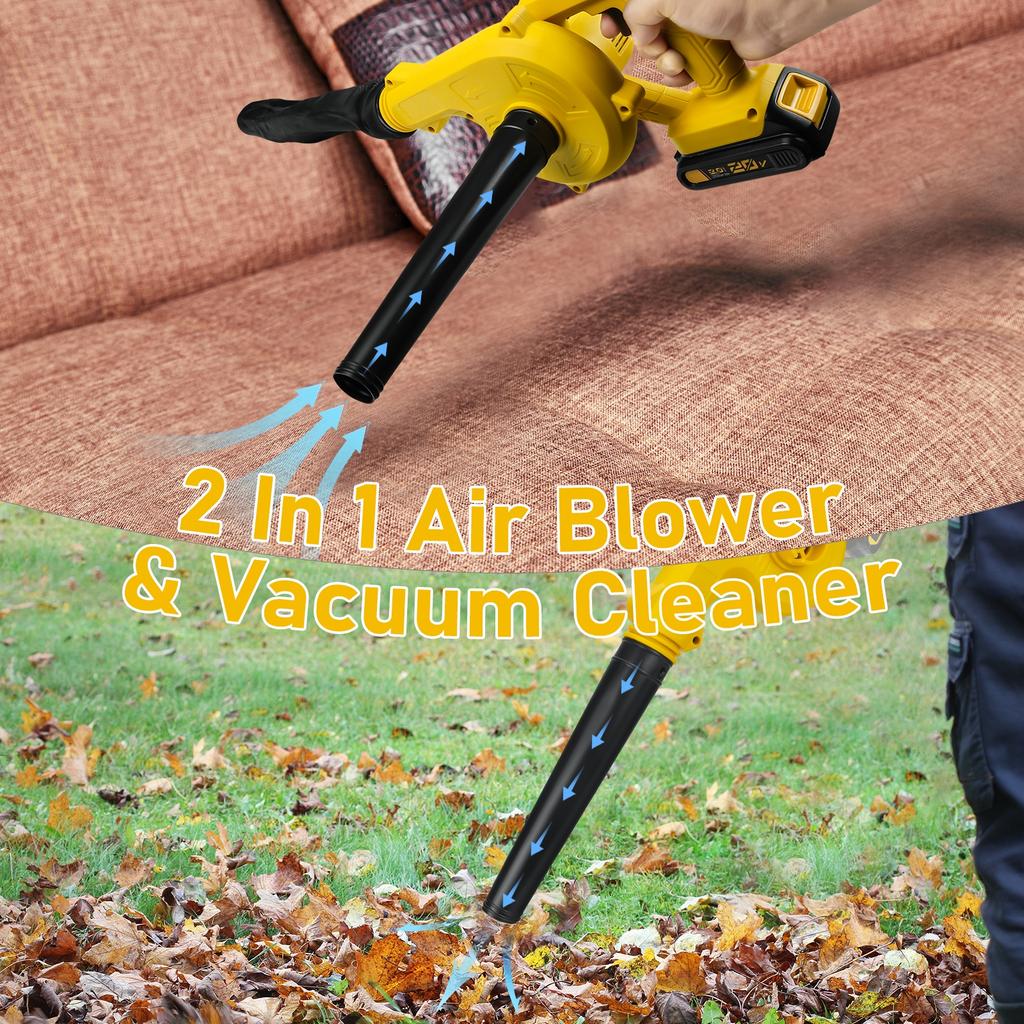 Cordless Leaf Blower for Dewalt 20V Battery Electric Jobsite Air Blower 2-in-1 Handle Electric Blower and Vacuum Cleaner