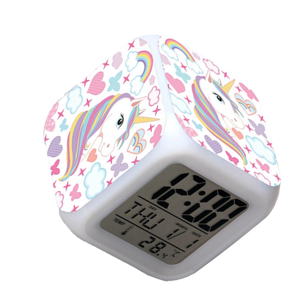 Kids Night Light Alarm Clocks Stylish Cartoon Unicorn Alarm Clocks for Kids Children Birthday Gifts